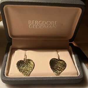 Jennifer Meyer Textured Gold Heart Earrings